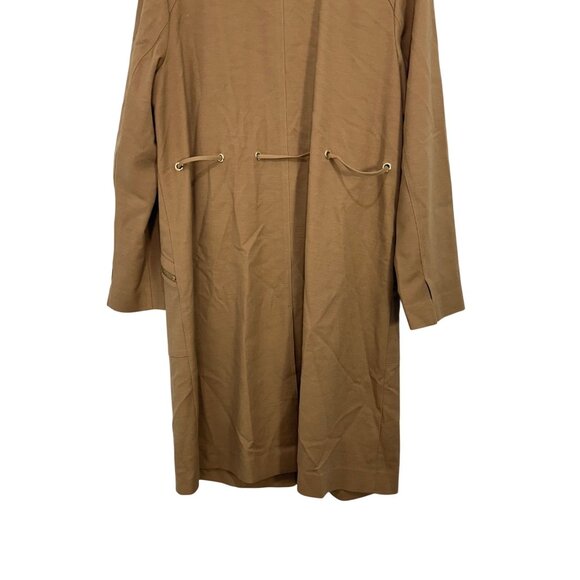 Chicos Brown Button-Front Utility Jacket Drawstring Waist & Zipper Pockets SZ 2 - Picture 11 of 14